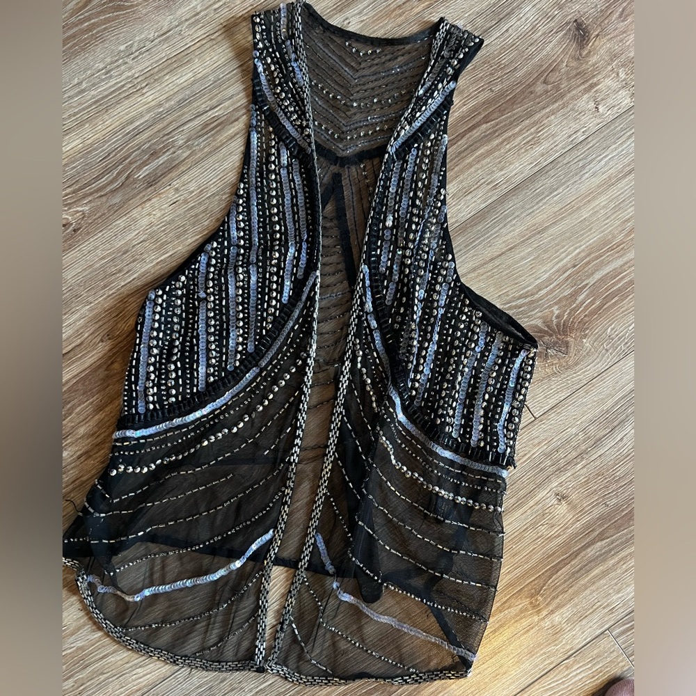 Beaded Sheer Vest